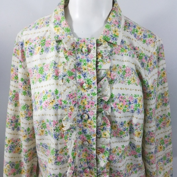 Vintage 60s 70s Mod Floral Dress Size L? - Picture 4 of 8